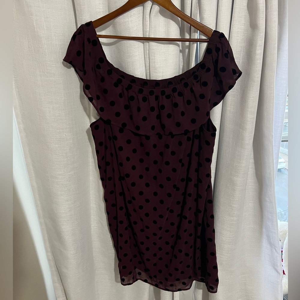 Off the Shoulder Polka Dot Dress